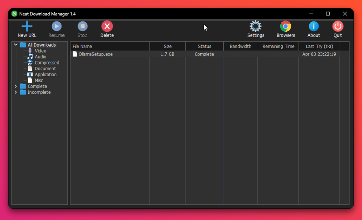 NDM：免费轻量多线程下载管理器